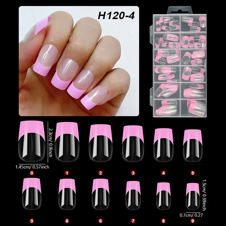 120Pcs Medium French Style Press On Nails