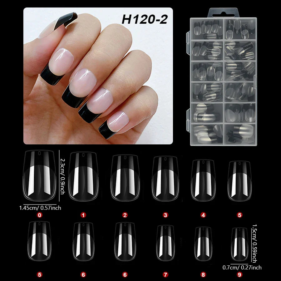 120Pcs Medium French Style Press On Nails