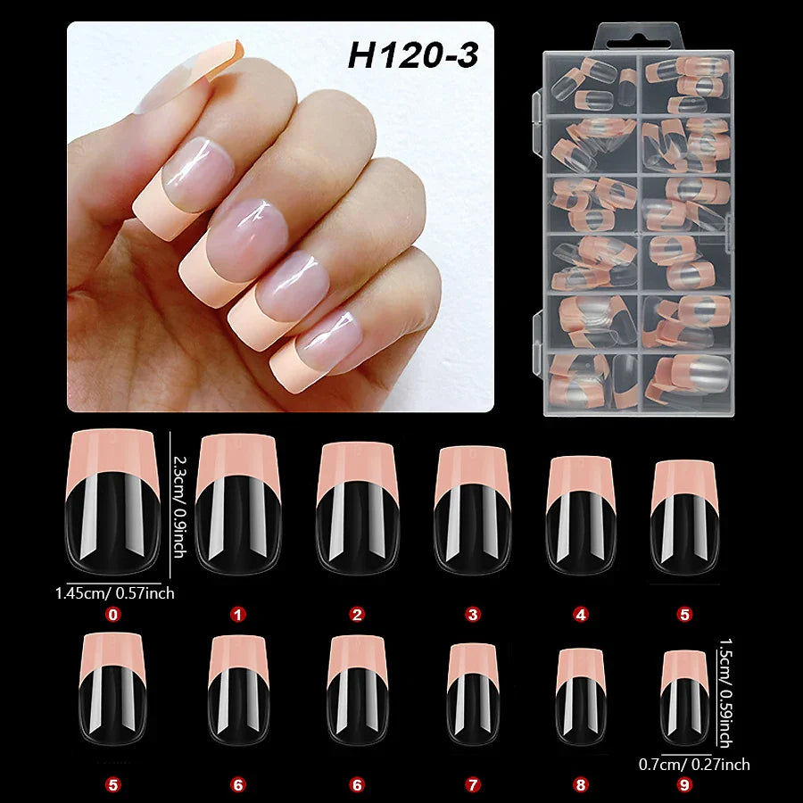 120Pcs Medium French Style Press On Nails