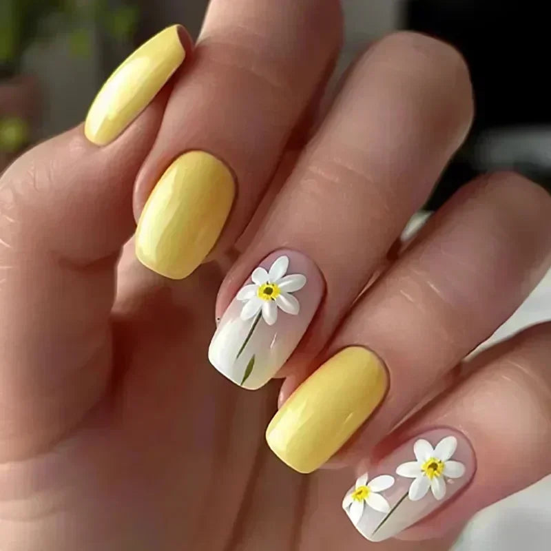 24 Pcs Cute Mini Flower Press On Nails