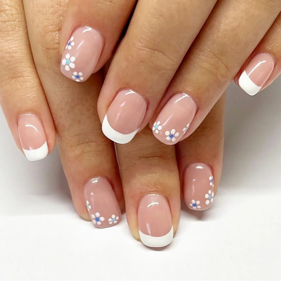24 Pcs Cute Mini Flower Press On Nails