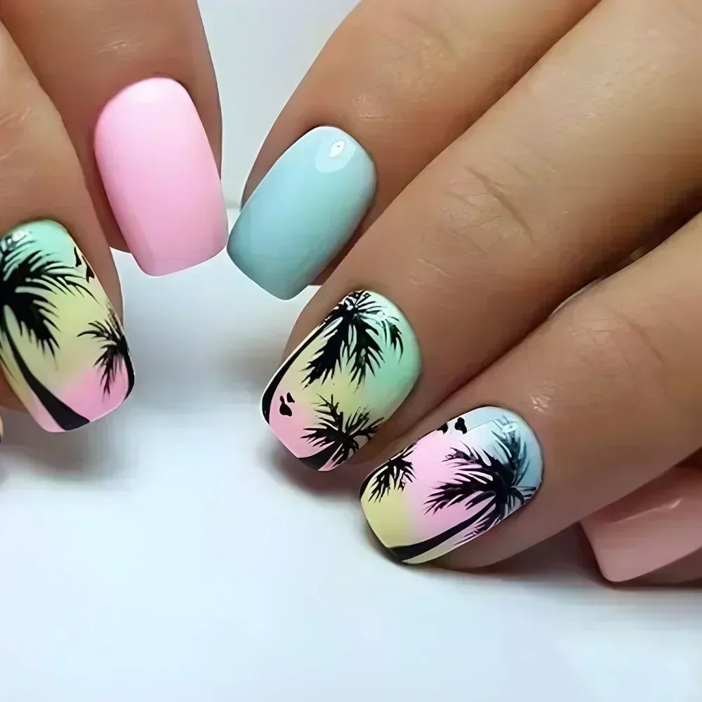 24 Pcs Cute Mini Flower Press On Nails