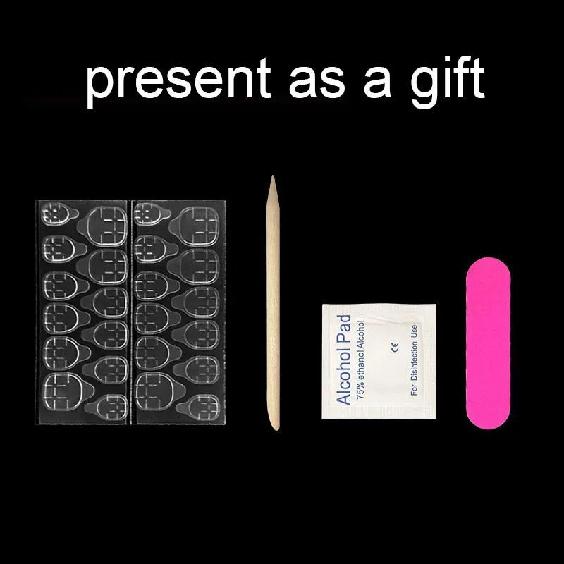 24 Pcs White Press On Nails Sweet Aesthetic