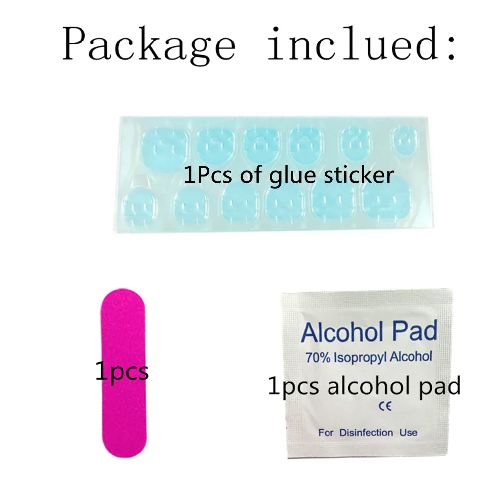 24 Pieces Navy Blue Acrylic Press On Nails