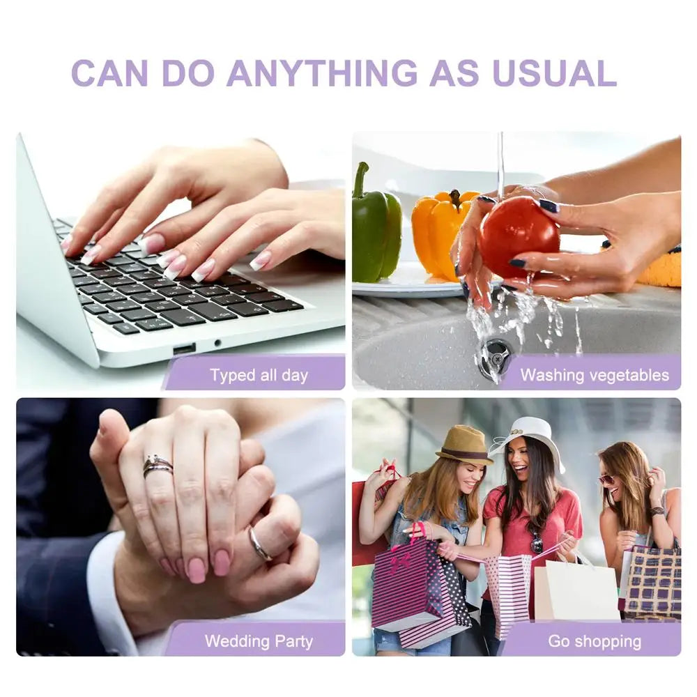 24 Pieces Navy Blue Acrylic Press On Nails