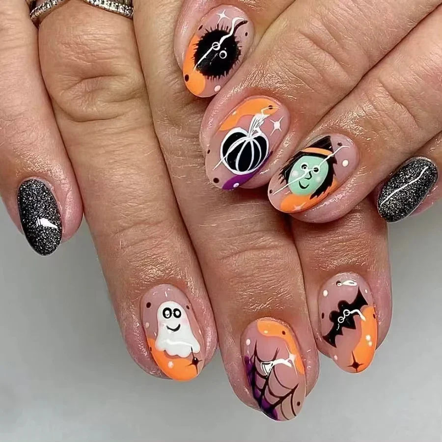 Black Halloween Press-on Nails