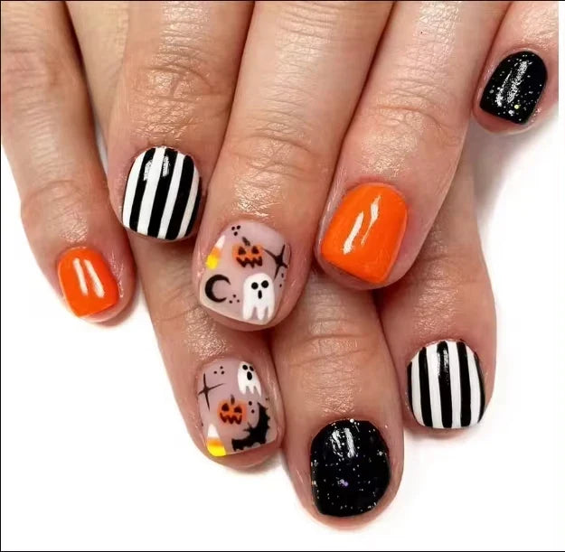 Black Halloween Press-on Nails