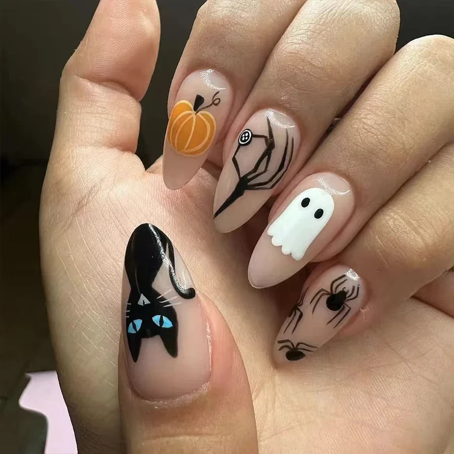 Black Halloween Press-on Nails
