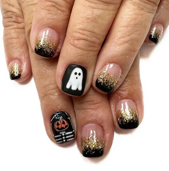 Black Halloween Press-on Nails