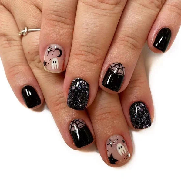 Black Halloween Press-on Nails