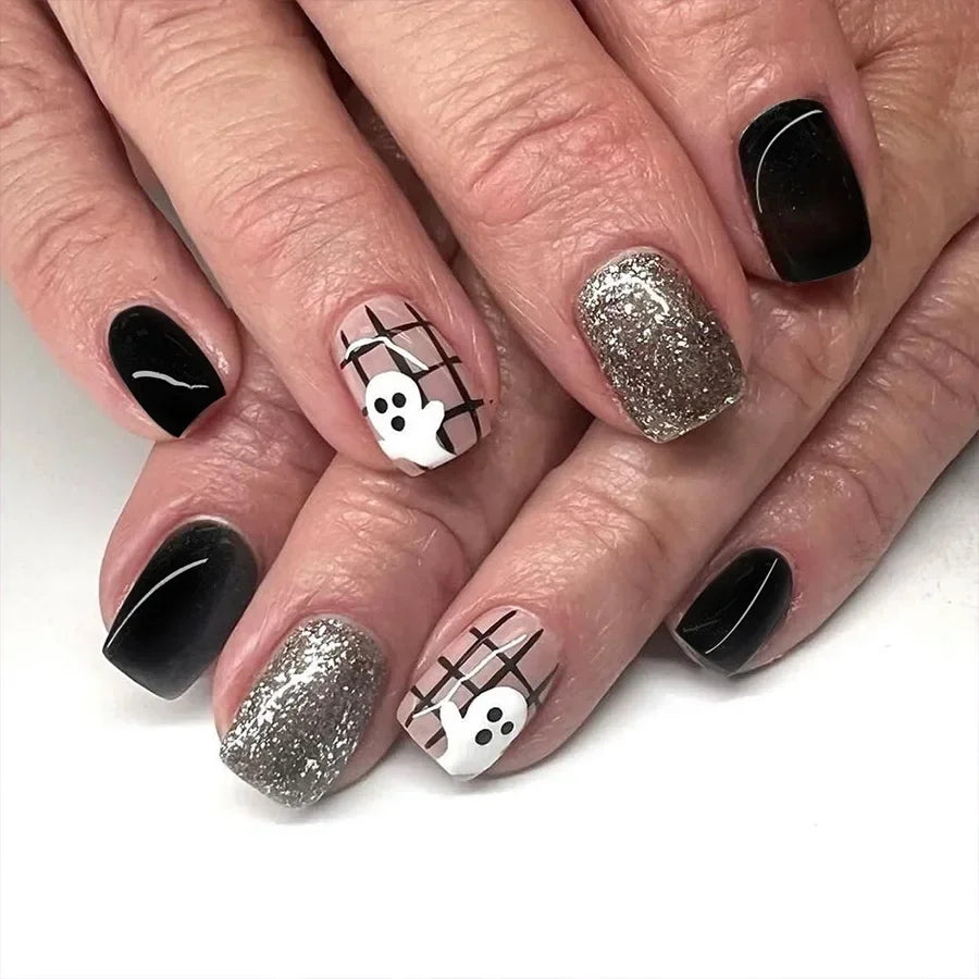 Black Halloween Press-on Nails