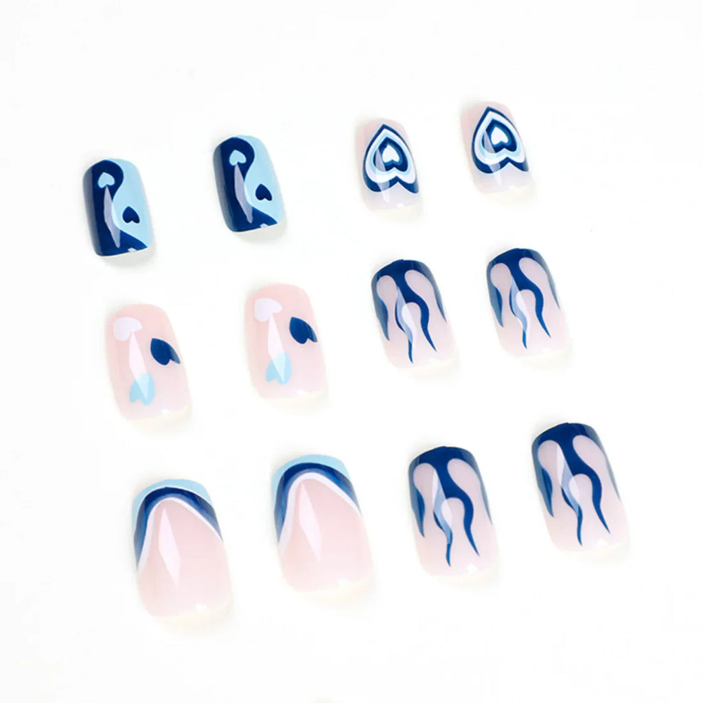 Blue Flame Love Press-On Nails