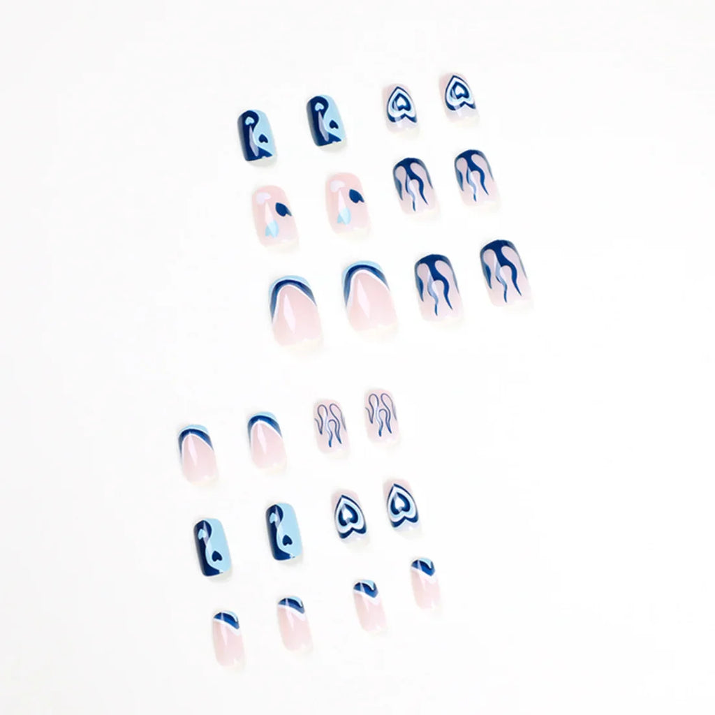 Blue Flame Love Press-On Nails
