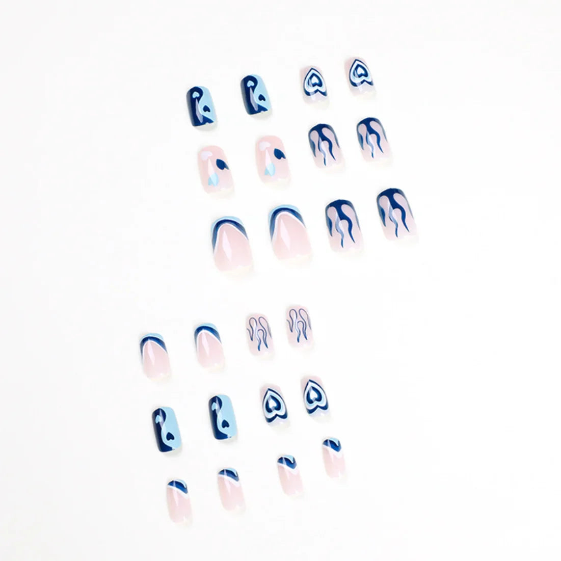 Blue Flame Love Press-On Nails