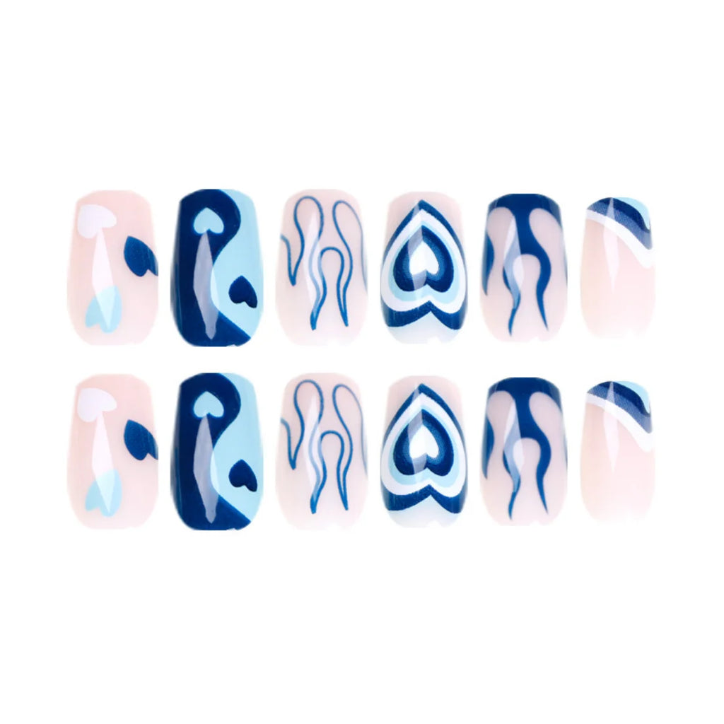 Blue Flame Love Press-On Nails