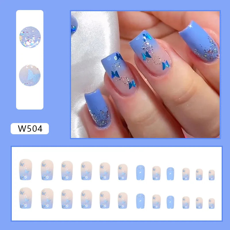 Butterfly Blossom Square Press-On Nails