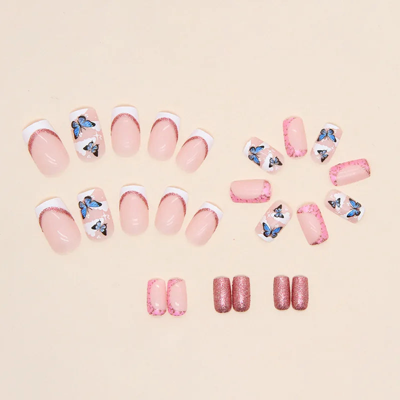 Butterfly Blossom Square Press-On Nails