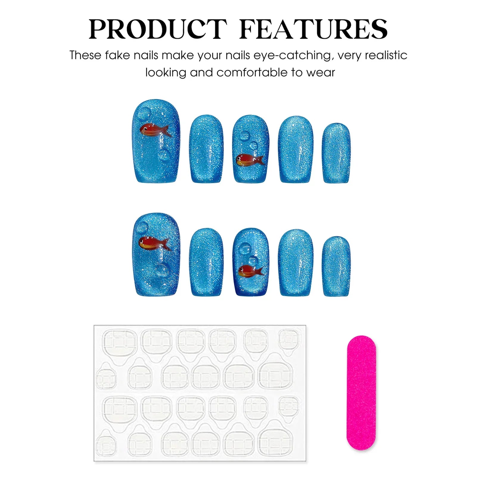 Cat's Eye Press On Nails