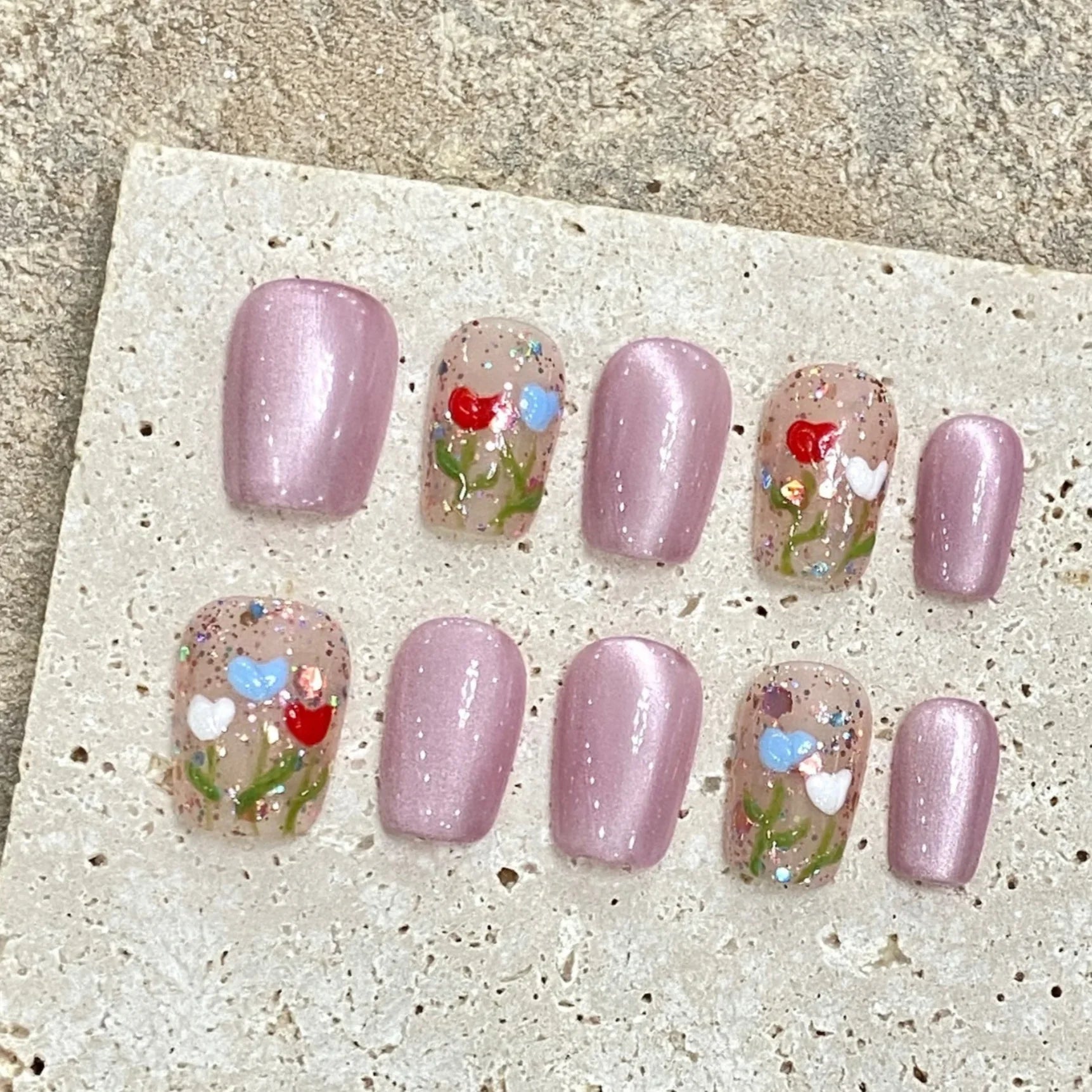 Cat's Eye Press On Nails