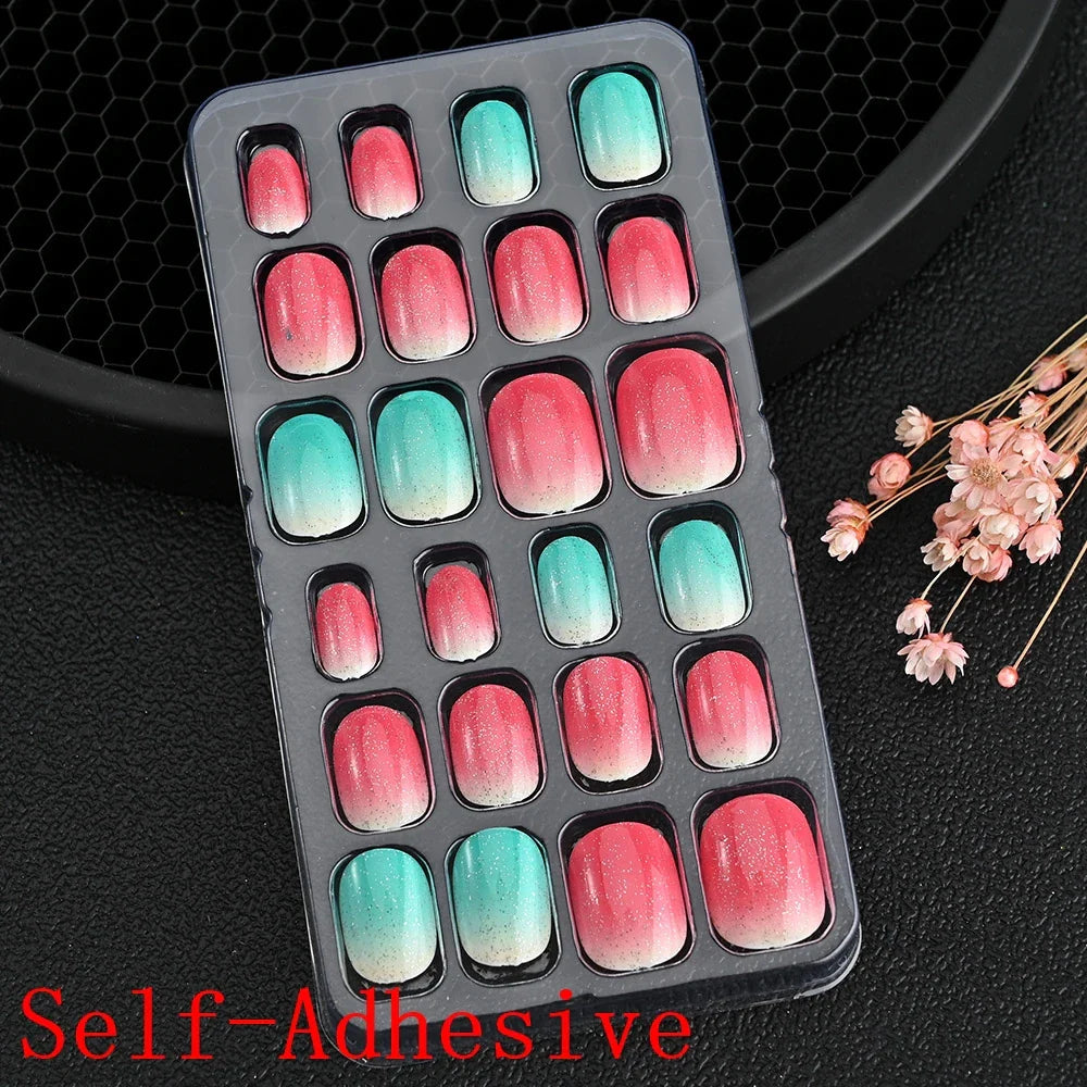 Children Press On Nails 24 Pcs Cute Fake Nails