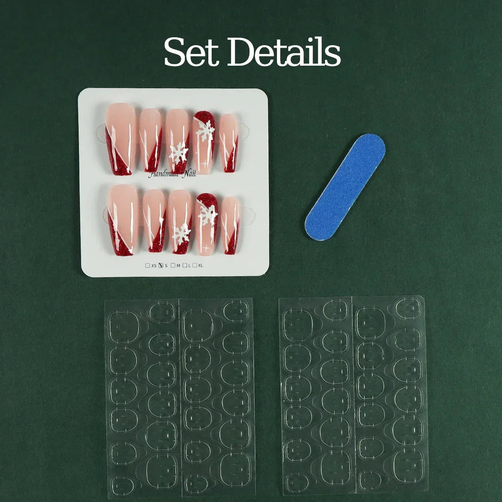 Festive Snowflake Press-On Nails