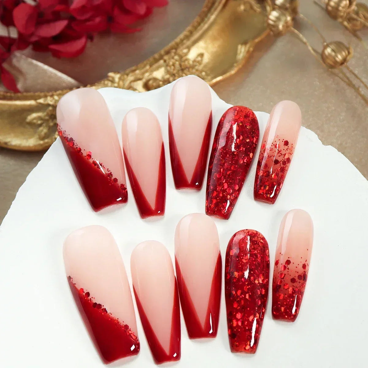 Festive Snowflake Press-On Nails