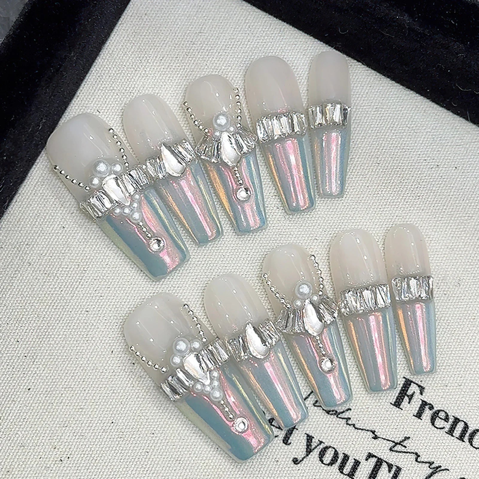 Glam Stiletto Rhinestone Press-On Nails