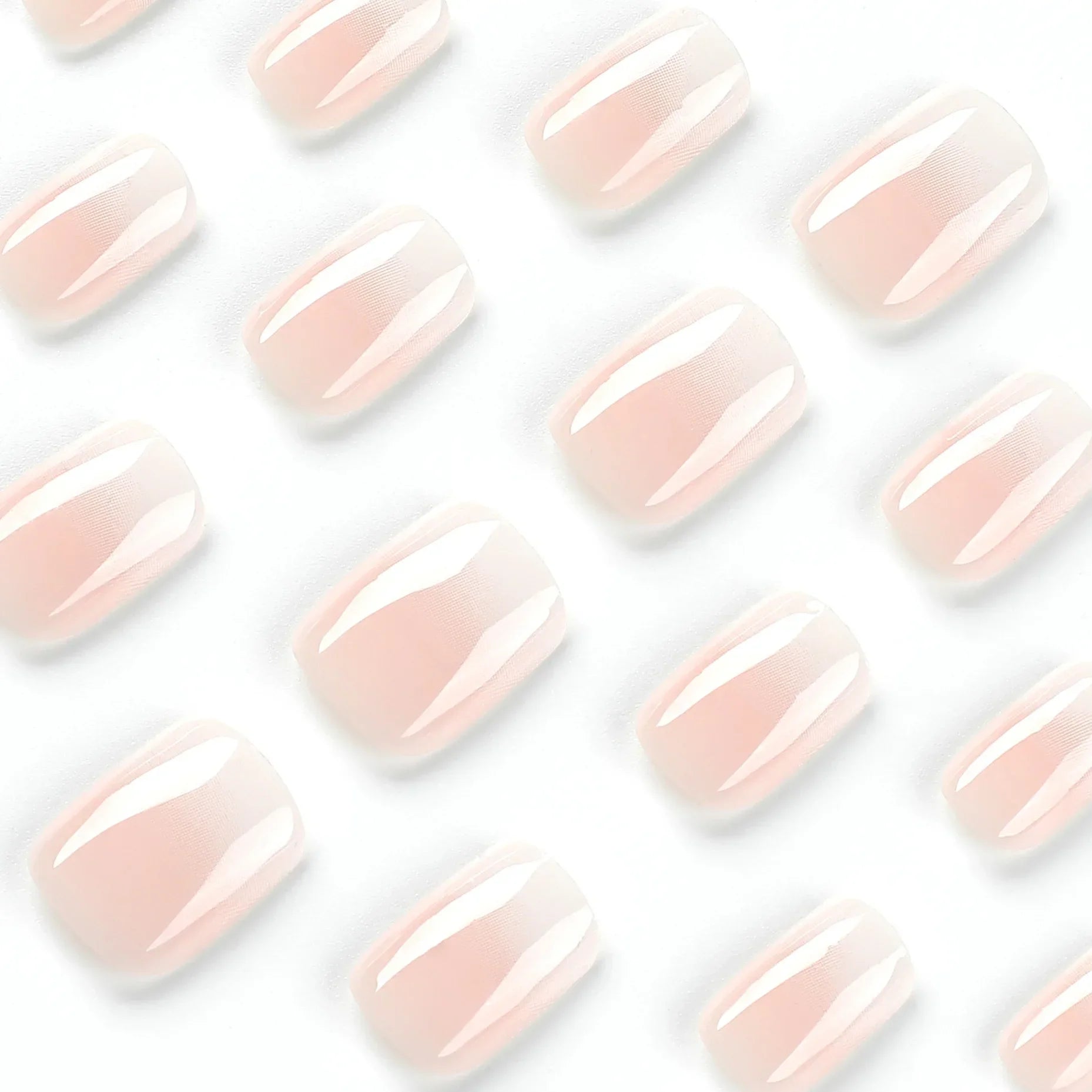 Glossy Press On Nails Set Short Oval Gradient