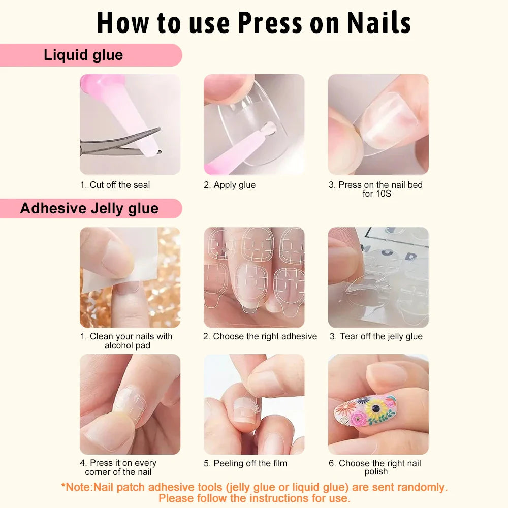Glossy Press On Nails Set Short Oval Gradient
