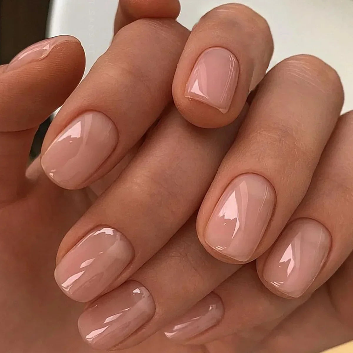 Glossy Press On Nails Set Short Oval Gradient