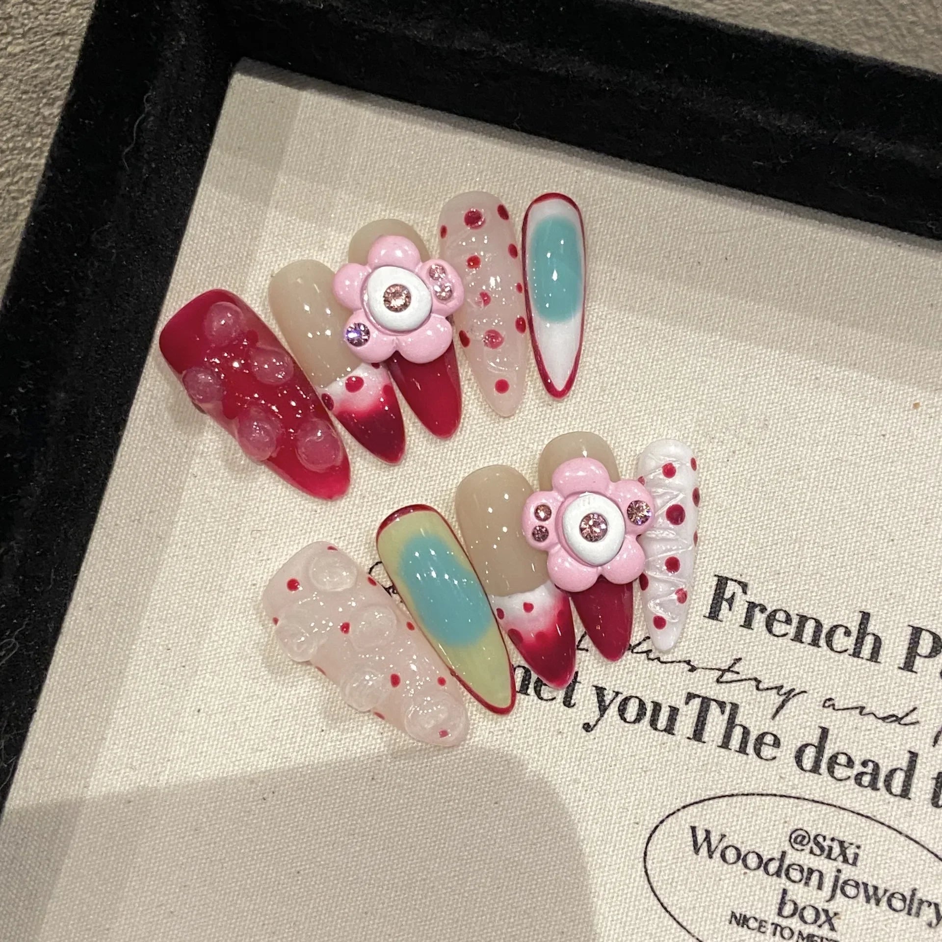 Long Almond Press on Nails