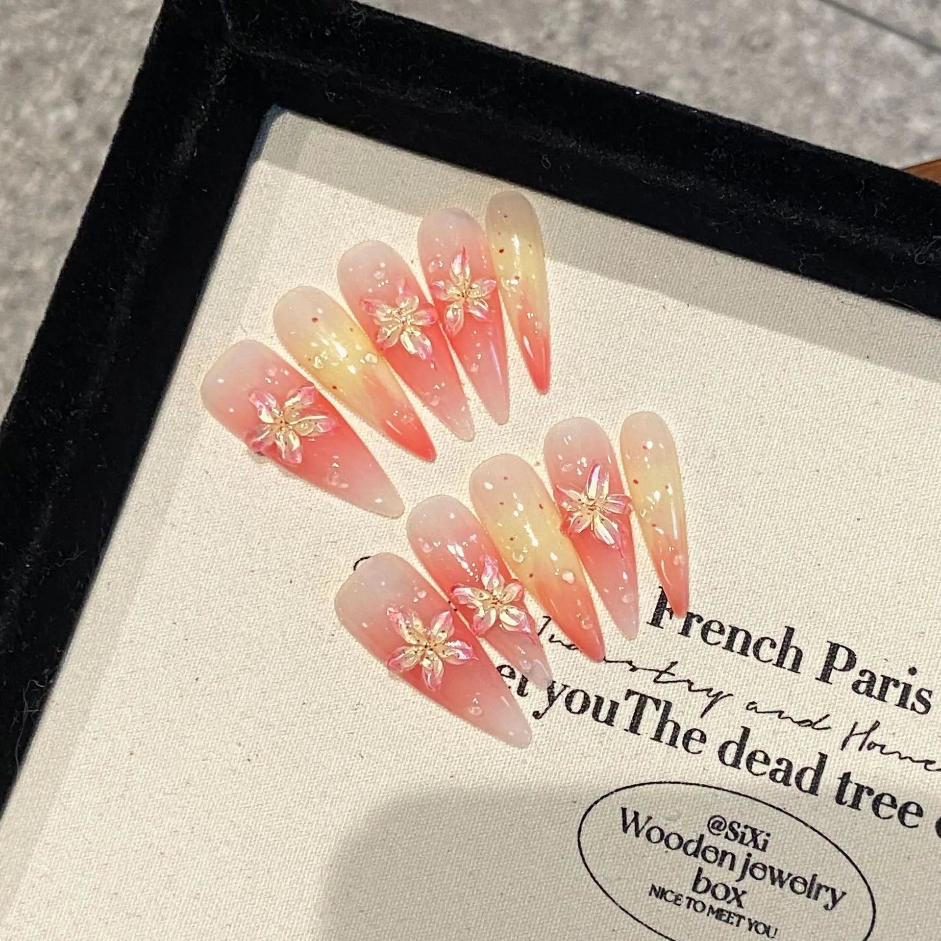 Long Almond Press on Nails