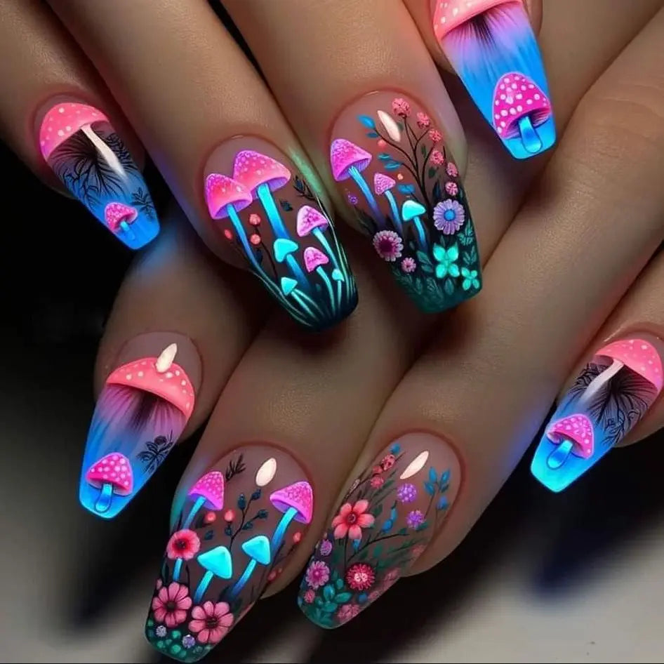 Mushroom Design Press on Nails Set