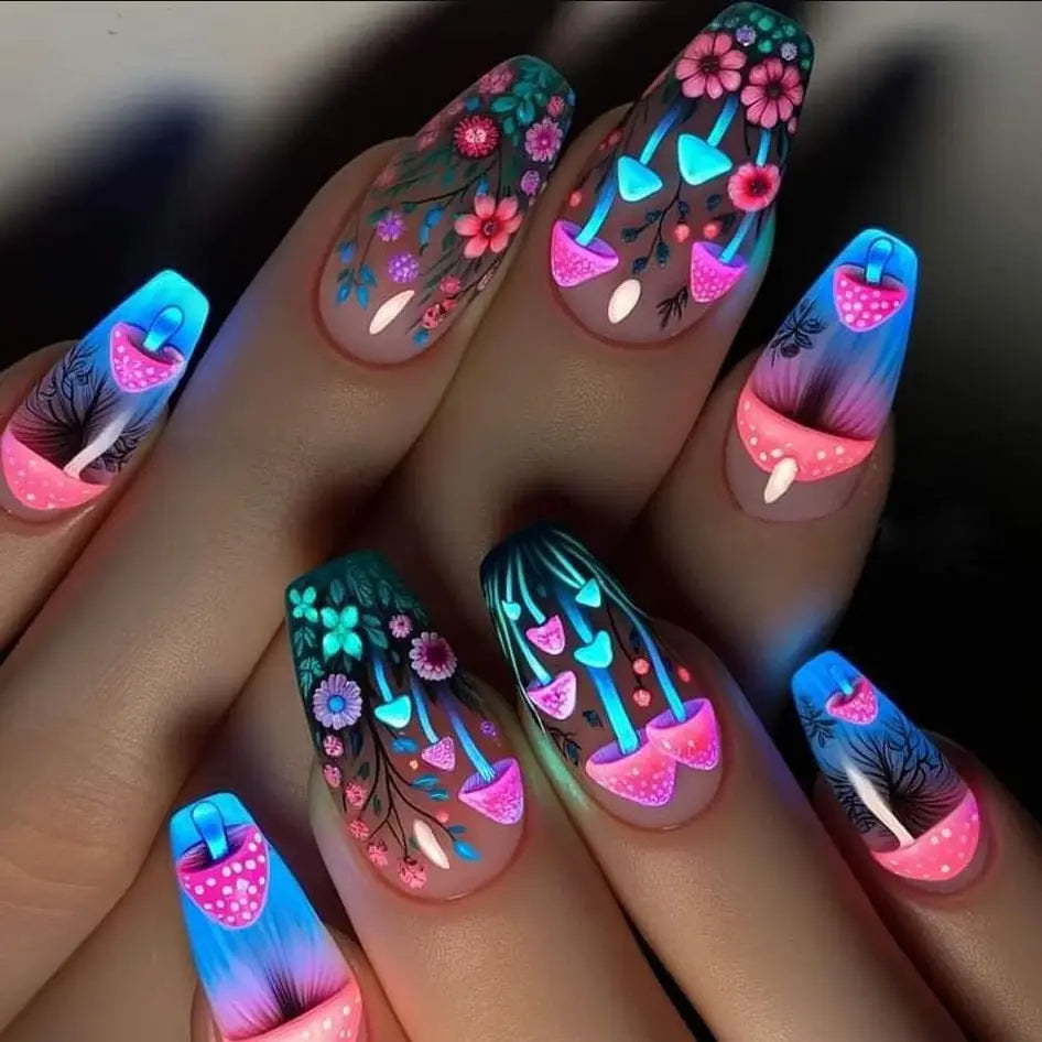 Mushroom Design Press on Nails Set