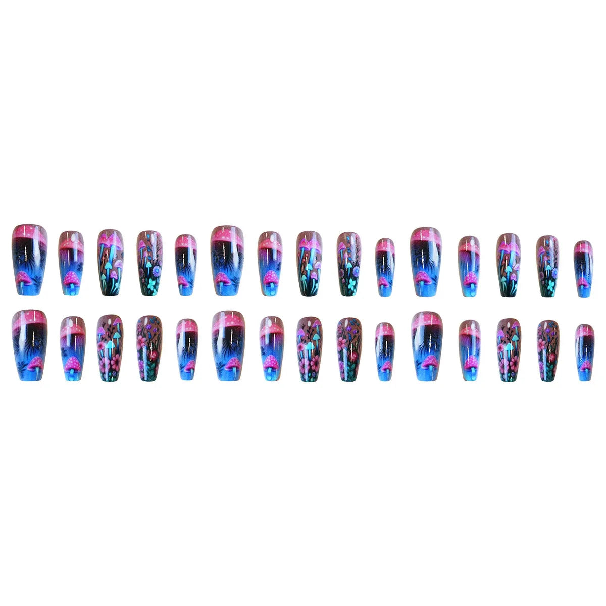 Mushroom Design Press on Nails Set