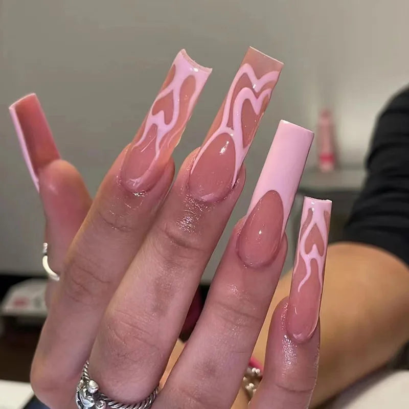 Pink Bow Press on Nails