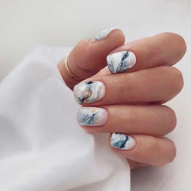 Blue Flame Love Press-On Nails