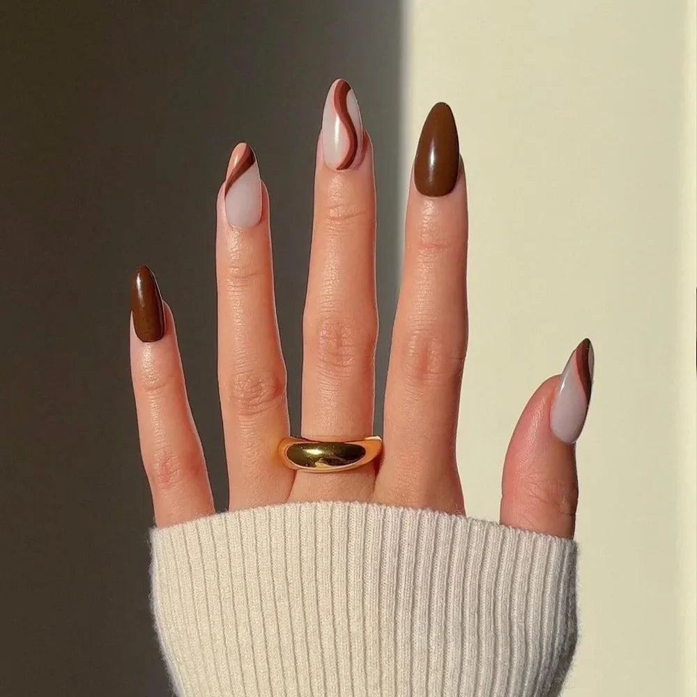 French Rainbow Acrylic Press-On Nails