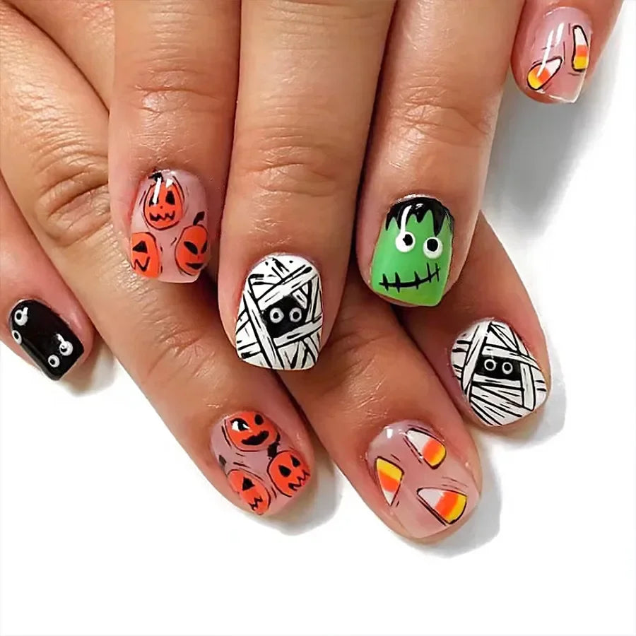 Black Halloween Press-on Nails