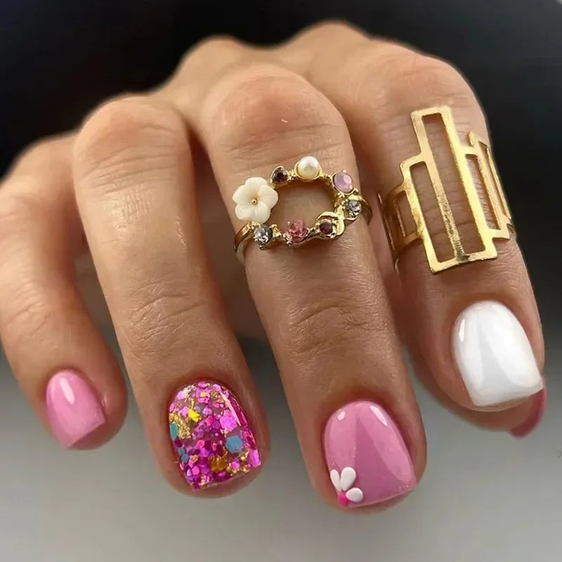Vibrant Floral Fantasy Press-On Nails