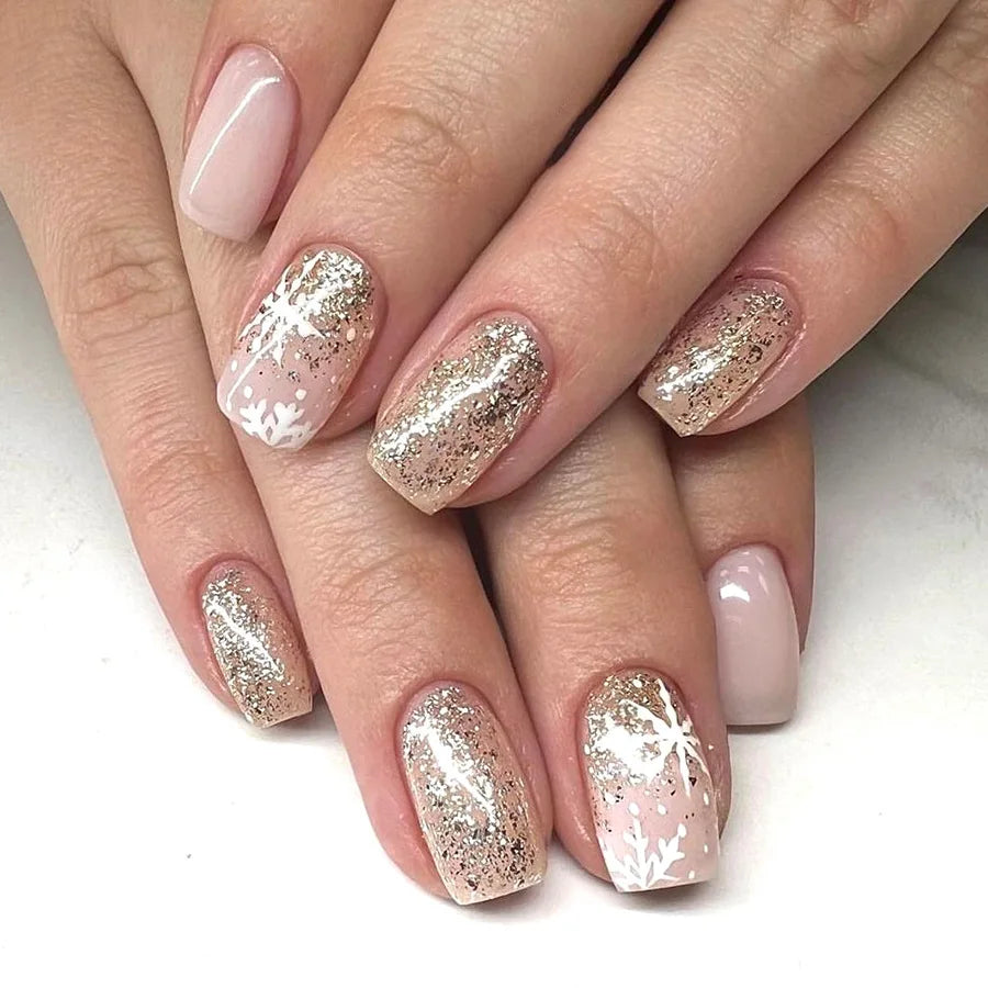 Floral Almond Press-On Nails Set