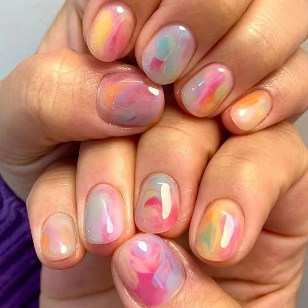 Vibrant Floral Fantasy Press-On Nails