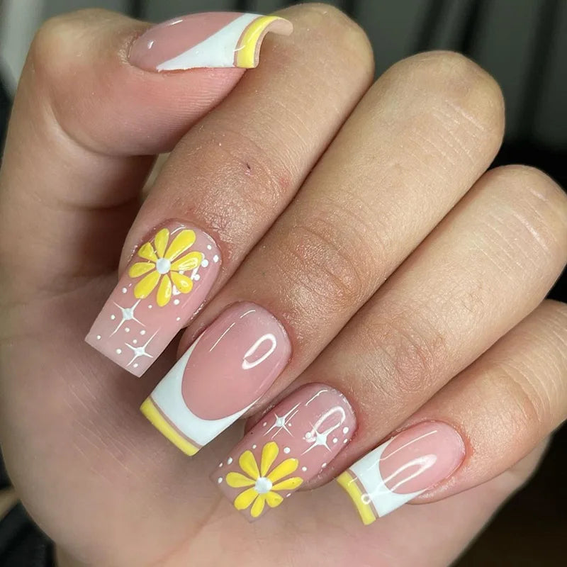 Vibrant Floral Fantasy Press-On Nails
