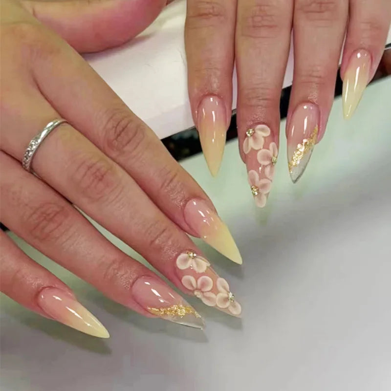 Stylish Almond Ballerina Press-On Nails