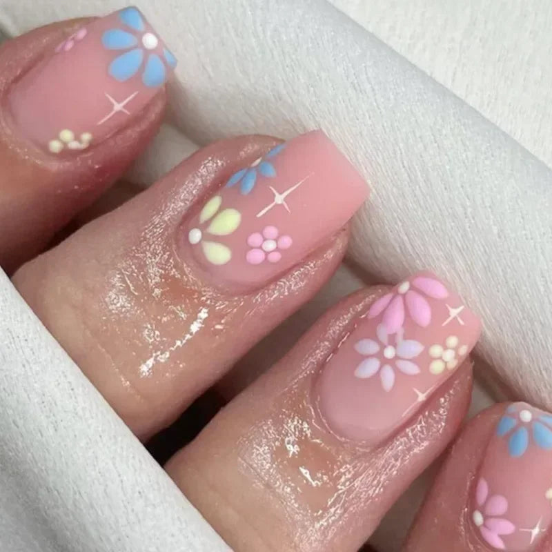 Vibrant Floral Fantasy Press-On Nails