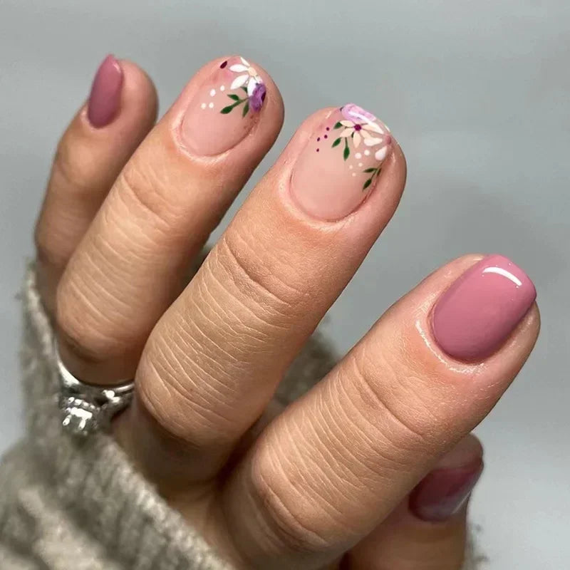 Vibrant Floral Fantasy Press-On Nails