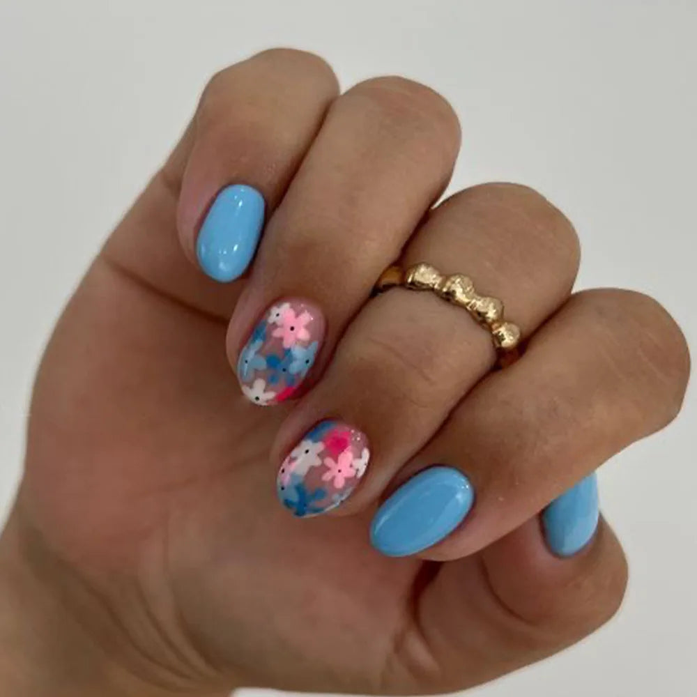 Vibrant Floral Fantasy Press-On Nails