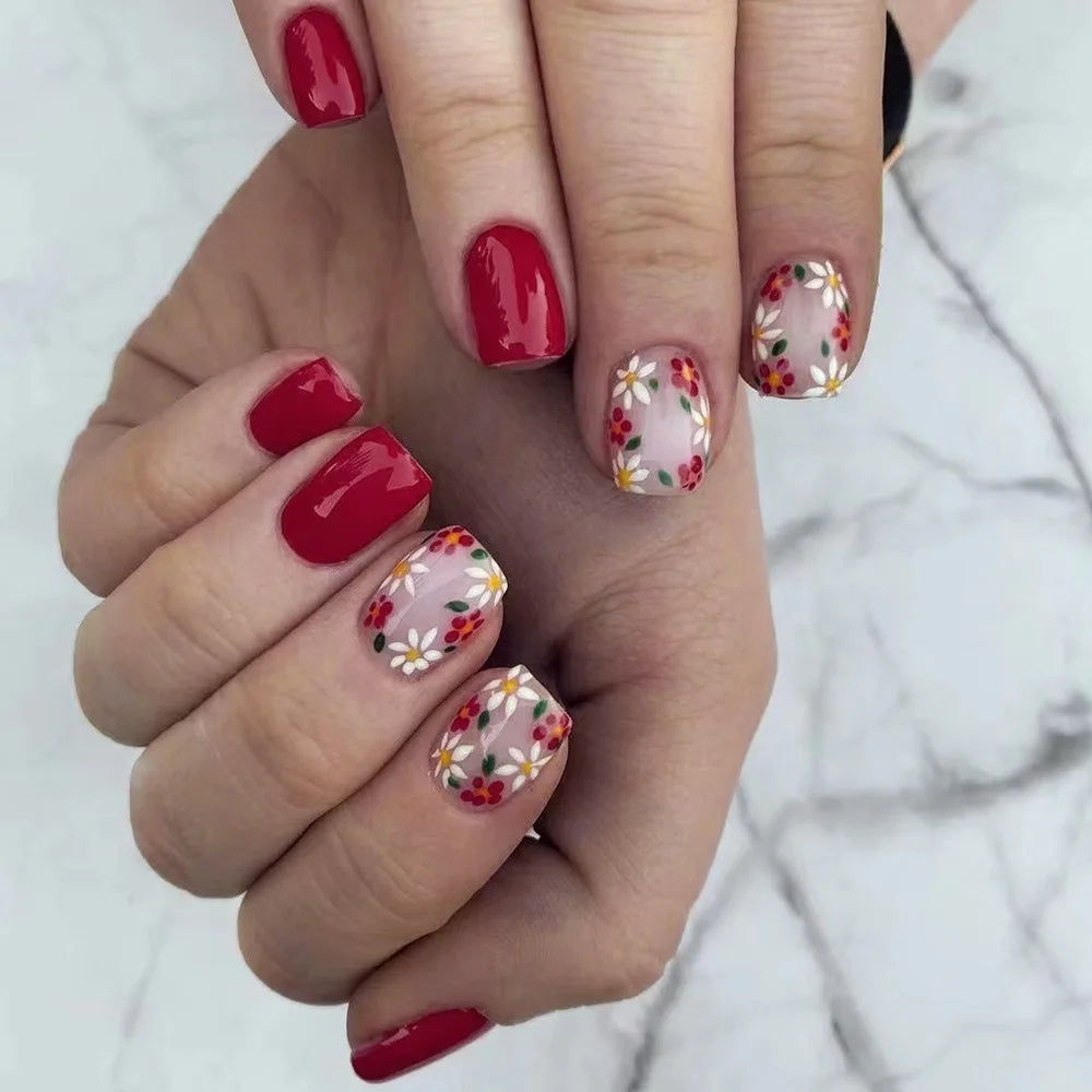 Vibrant Floral Fantasy Press-On Nails
